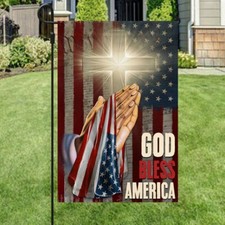 God Bless America Christian Cross Flag Graden Flag