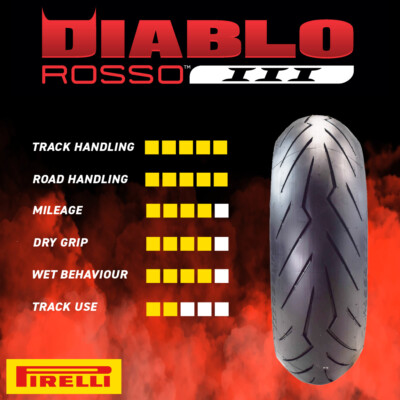 Pirelli Diablo Rosso III 120/60 ZR17 Front Motorcycle Tire | eBay