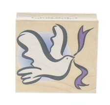 Hero Arts Flying Dove with a Ribbon Peace Love Wooden Rubber Stamp