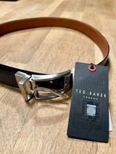 Ted Baker Genuine Leather Reversible Belt (Blue / Brown) Size 30 Brand New