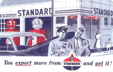 Standard Oil / Gas Company - Vintage Pocket Calendar, 1955 (great AUTO graphics)