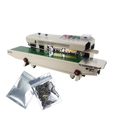 Automatic Continuous Bag Sealing Machine 110V Sealer with Ink Coder