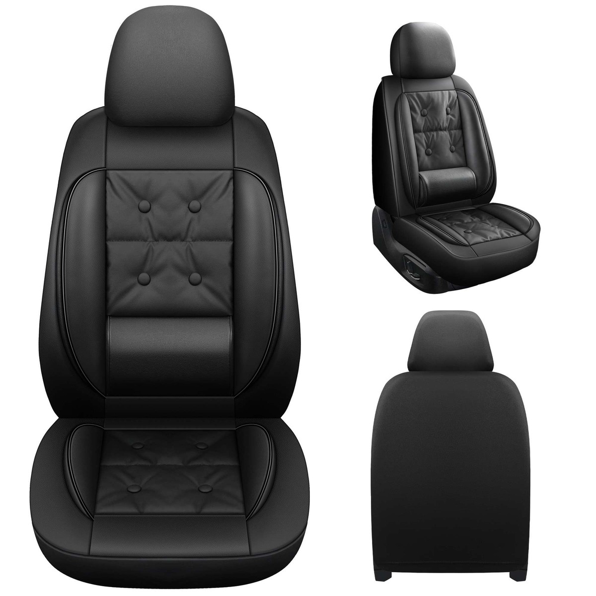 Unbranded Black Leatherette Front Seat Covers For Nissan Pathfinder / X-Trail / Navara Pickup