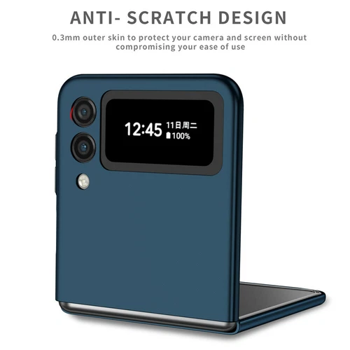 For-Samsung Galaxy Z Flip 4 3 5G Slim Matte Hard Case with Ring+Screen Protector - Picture 92 of 94