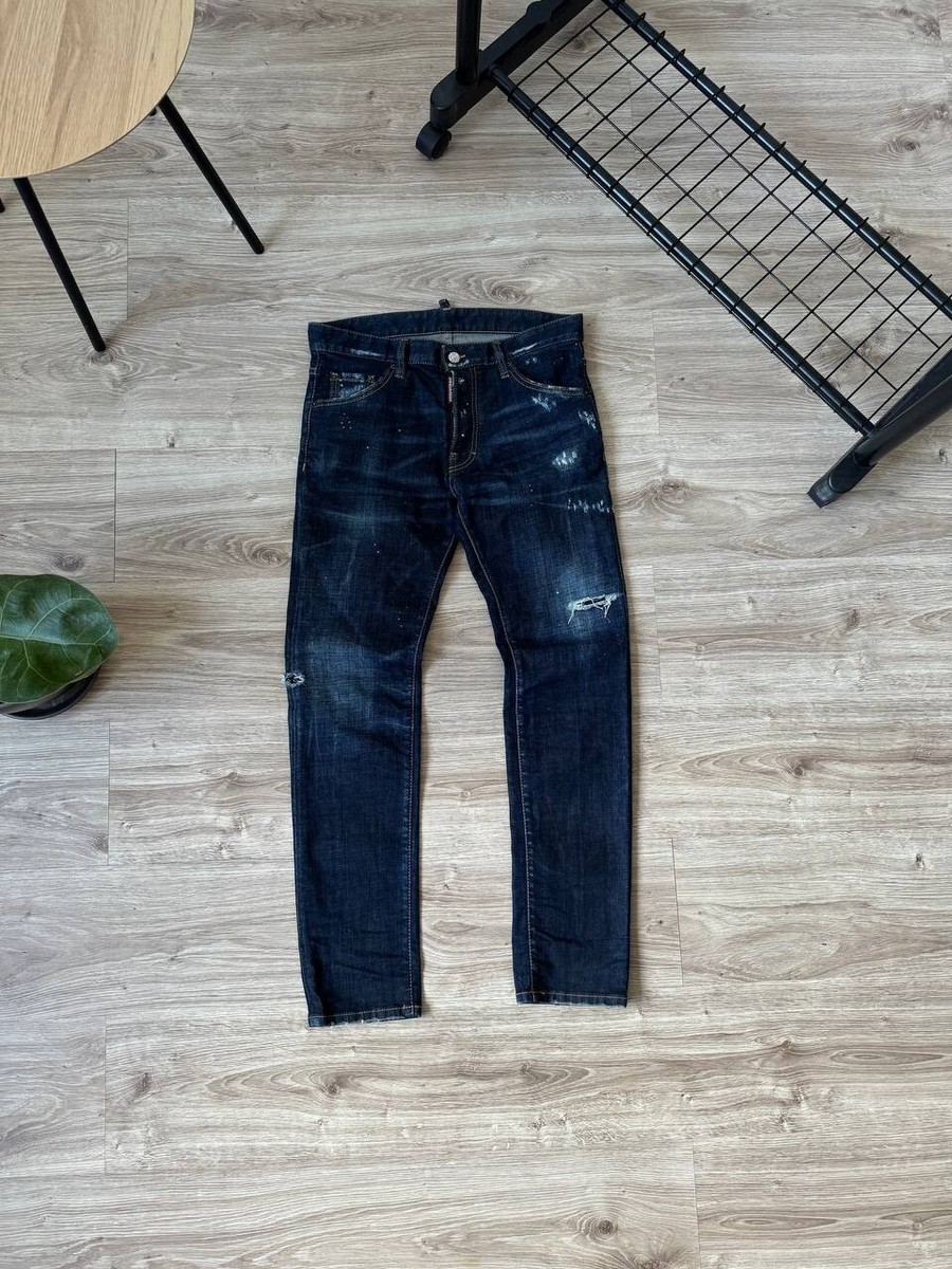Dsquared2 Painted Distressed Denim Jeans Men