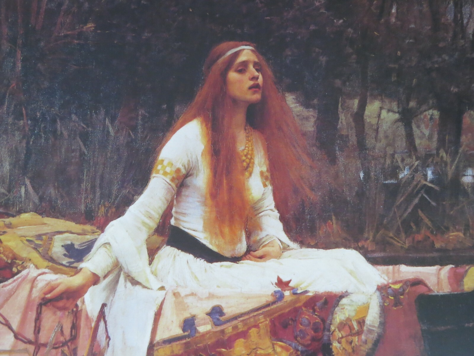 Art print poster Lithograph Lady of Shalott JW Waterhouse canoe female Medieval 