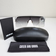 CUTLER AND GROSS UNISEX SUNGLASSES CG1328S 002 WHITE FRAME SHIELD STYLE