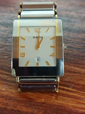 Rado Diastar Titanium Ladies Watch Silver Tone w/Gold Tone Accents, Works