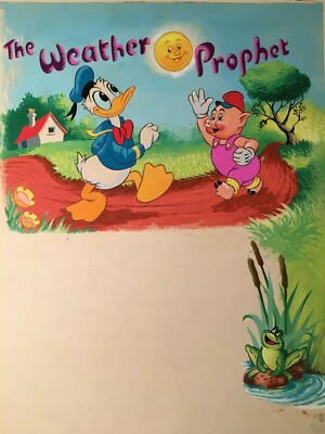Rare DISNEY Vintage 1953 Annual Book Art Dean & Son #44 Little Pig Donald Duck
