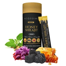 Pure Himalayan Shilajit Honey Sticks with Saffron, Ashwagandha, 85 Trace Mineral