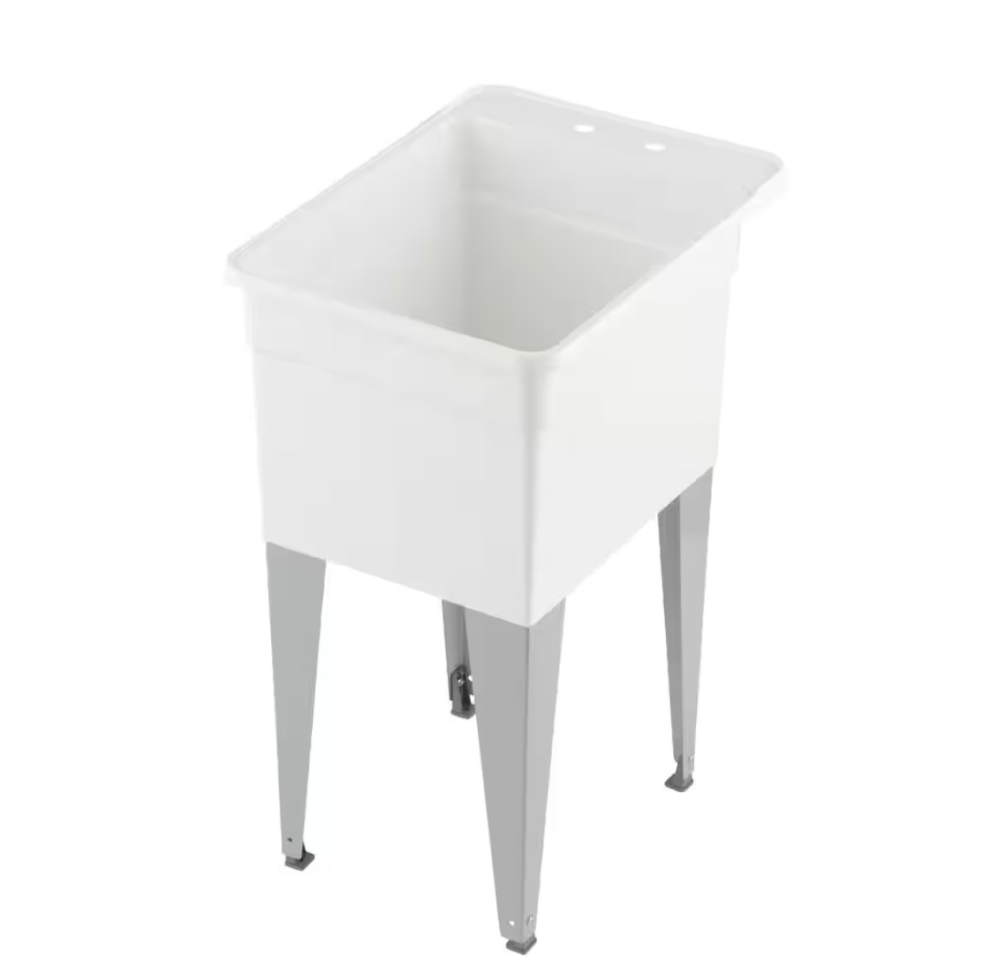 MUSTEE Plastic Utilatub Single Laundry Tub 18 in. x 24 in- White