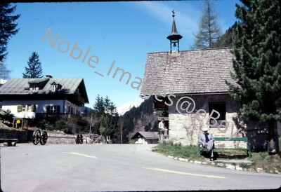 1980 Scenic Street View Gruner Baum People Bad Gastein Austria Kodachrome Slide
