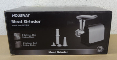 HOUSNAT MG-2430RB Meat Grinder Electric, Stainless Steel, 3 in 1 Meat Grinder