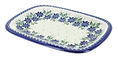 Blue Rose Polish Pottery Sierra Small Rectangular Serving Platter