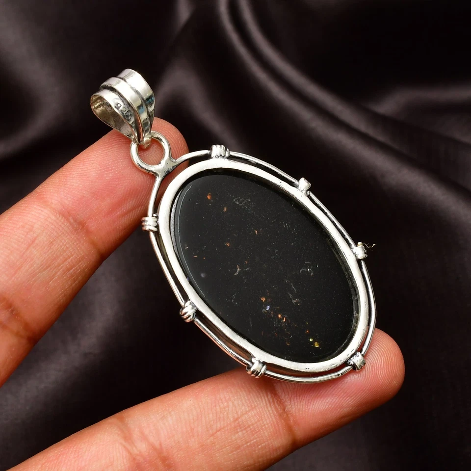 Ciondolo opale di fuoco pietra preziosa argento sterling 925 ciondolo... - Immagine 3 di 4