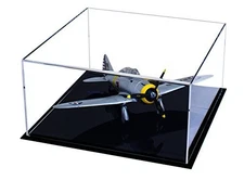 Model Airplane Display Cases - 12X12X6 Clear, Black Base, Table Top (A030)