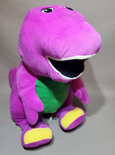 2017 Fisher Price Talking Speak N Sing Plush Barney Purple Dinosaur Jumbo 26