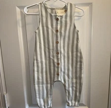 Quincy Mae Rylee + Cru Organic Cotton Baby Jumpsuit Stripes 3-6 Months