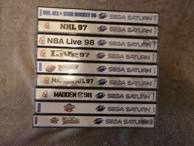 Sega Saturn Lot 11 Games Road Rash Daytona USA Madden NHL NBA Long Box