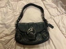 Coach F10188 Vintage Small Soho Black Leather Shoulder Bag With Buckle