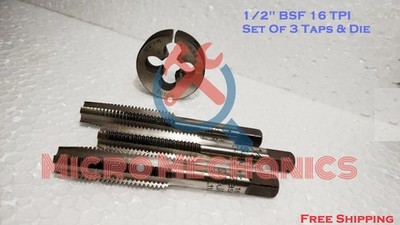 BSF Gewindebohrer & Schneideisen Set 1/2'' BSF 16 TPI - High Carbon Steel -...