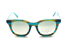 Nicole Miller New York Monteau Teal Tortoise Oval Sunglasses Green Lenses 56-16 Outta Love Tort Uni-Sex Oval Sunglasses | Le Specs main image 4