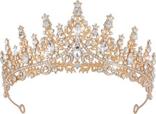 Crystal Tiara Crown for Women, Rhinestone Queen Headband Wedding Bridal Hair Acc