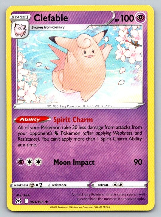 Clefable SWSH11: Lost Origin 063/196 NM
