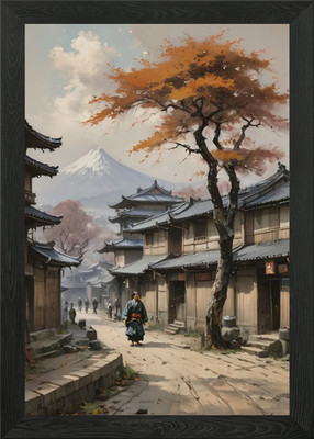 Altes Japan Bezirk Gerahmtes Wandbild Poster Leinwanddruck Bild