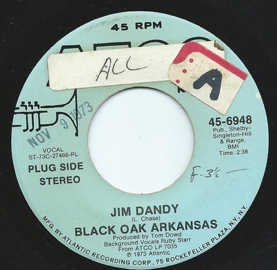Black Oak Arkansas - Jim Dandy - Used Vinyl Record 7 - Promo - G8100z