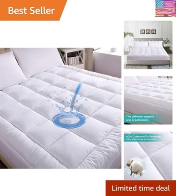 Cotton Waterproof Mattress Pad Queen Size Top Down Alternative Filling Pillow...