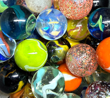 Vacor Mega Marbles 4 Marble Lot 1.38" Jumbo Variety Mint Fancy Glass