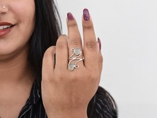 Rainbow Moonstone 925 Sterling Silver Handmade Designer Boho Ring All Size SR730