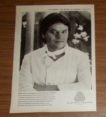 Seltene Werbung VIENNA - THE HEART OF EUROPE - Koch Wolfgang Puck Wien 1986