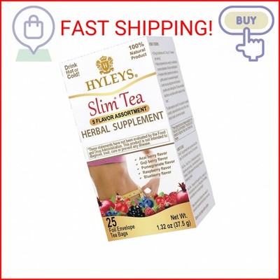 HYLEYS Slim Tea 5 Flavor Assortment - Weight Loss Herbal Supplement Cleanse and