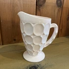 Vintage Pale Shell Pink Milk Glass by JEANNETTE Pitcher 24 Oz 7x4.5”