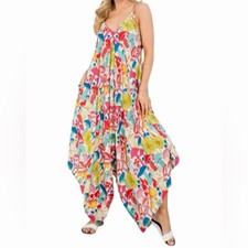 NWT Kathmandu Imports Wide Leg Colorful Mushroom Jumpsuit, Large, Resortwear