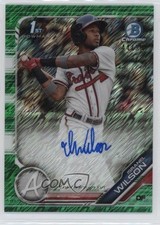 2019 Bowman Chrome Prospect Green Shimmer Refractor /99 Isranel Wilson Auto 06hn