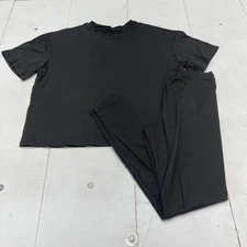 2 Piece Loungewear Set Womens XL Black Shirt Leggings Soft Stretch Sleepwear