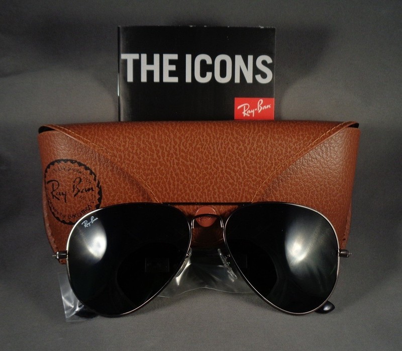 Ray-Ban Aviator Sunglasses Gunmetal Frame & Gray Green Lens 58mm (RB3025)