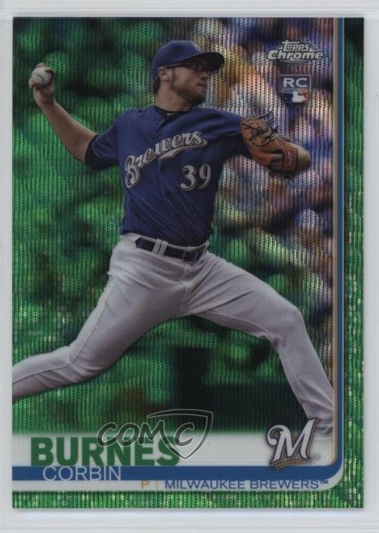 2019 Topps Chrome Green Wave Refractor /99 Corbin Burnes #84 8u9