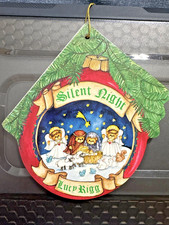 Silent Night Vintage Bears Board Childrens Book Ornament Made in USA Lucy Rigg