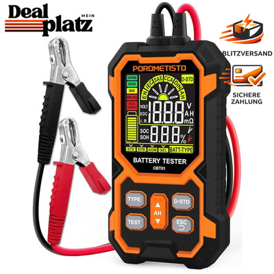Batterietester 12V 24V für Autobatterie Spannung Innenwiderstand CCA SOC SOH