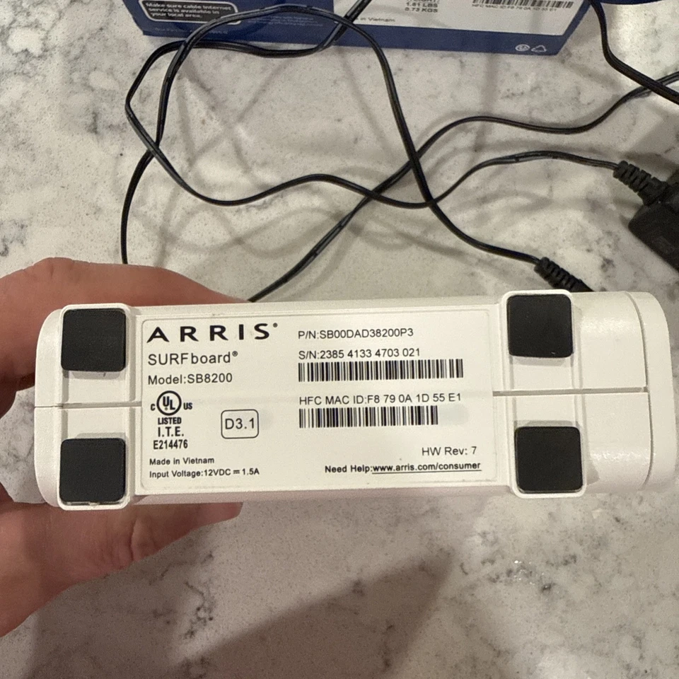 ARRIS SURFboard Docsis 3.1 Gigabit Speed Cable Modem [SB8200] W/ Power Cord 🌐 - Image 3 of 4