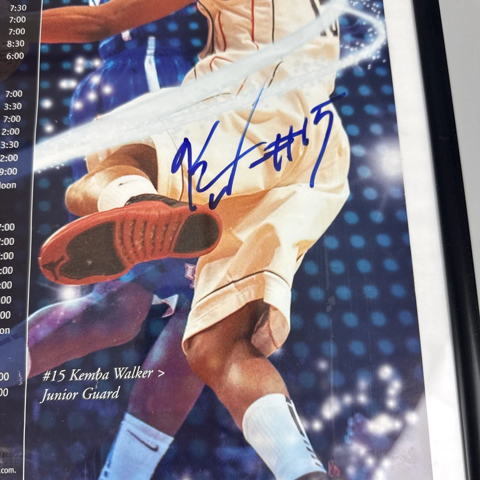 Calendario de baloncesto para hombres 2010-11 UConn Kemba Walker autógrafo firmado automáticamente  Foto 3 de 4