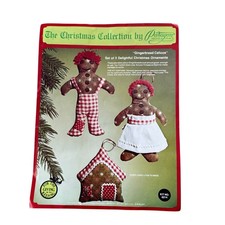 Vintage Paragon GIngerbread Calicos Fabric Christmas Tree Ornaments Kit No. 6214
