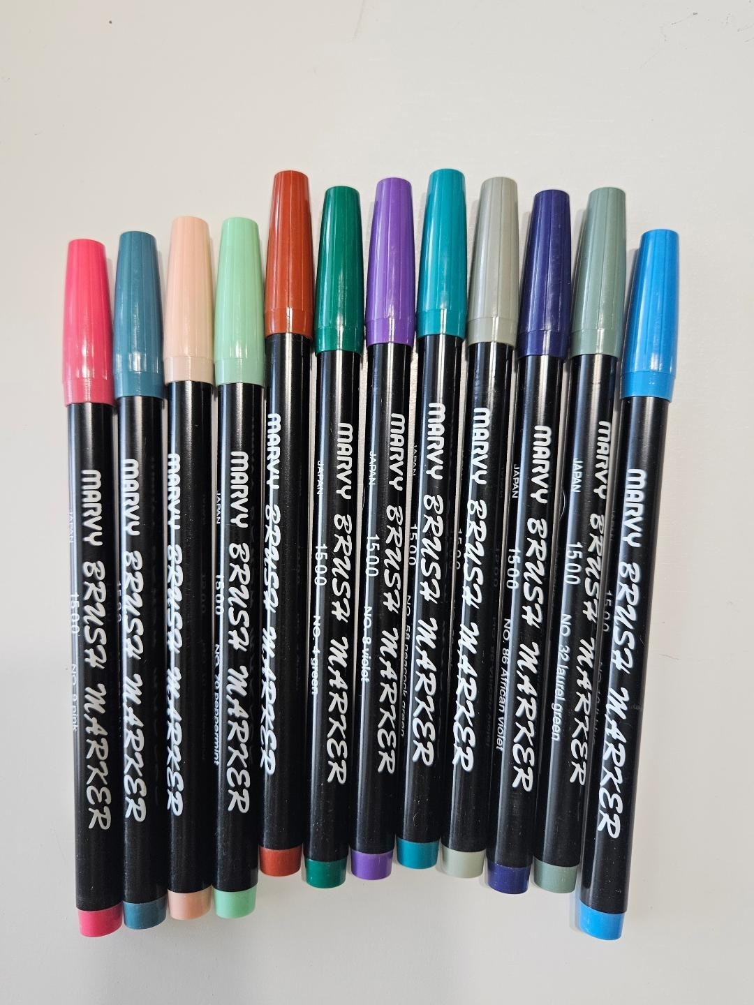 - Mk8x - Marvy Brush Markers - 12 Each - Various Colors - Ne
