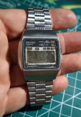 Vintage (Okt-1977) Seiko A129-5000 LCD Uhr Japan *Not Work Fix Spare-Parts*
