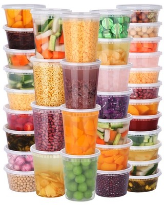 192~Piece Deli Containers with Lids, Leak~Proof BPA Free, 8/12/16/32 oz