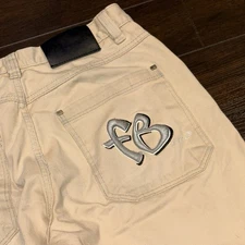 Vintage Fubu The Collection Jeans Logo Size 32x32 Light Brown Faded Flaws Read